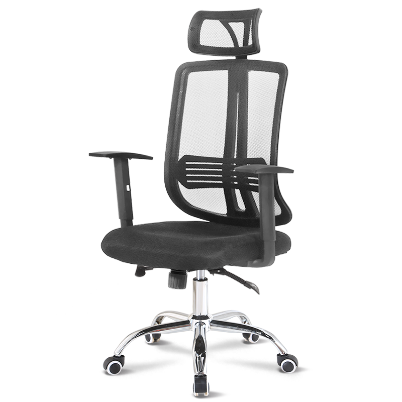 古雷诺斯 电脑椅 家用可躺办公椅人体工学网吧椅子简约座椅电竞主播椅会议椅 Q123-01-黑