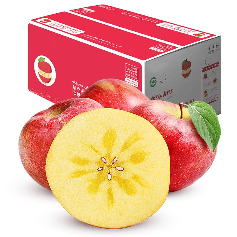 壹农壹果 新疆阿克苏冰糖心苹果丑苹果 应季新鲜水果红富士时令苹果礼盒 整箱10斤装 净重8.5斤（75-80mm）中果