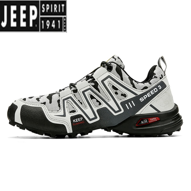 吉普(jeep)户外轻便休闲运动鞋防滑徒步登山旅游越野跑鞋软底大码骑行