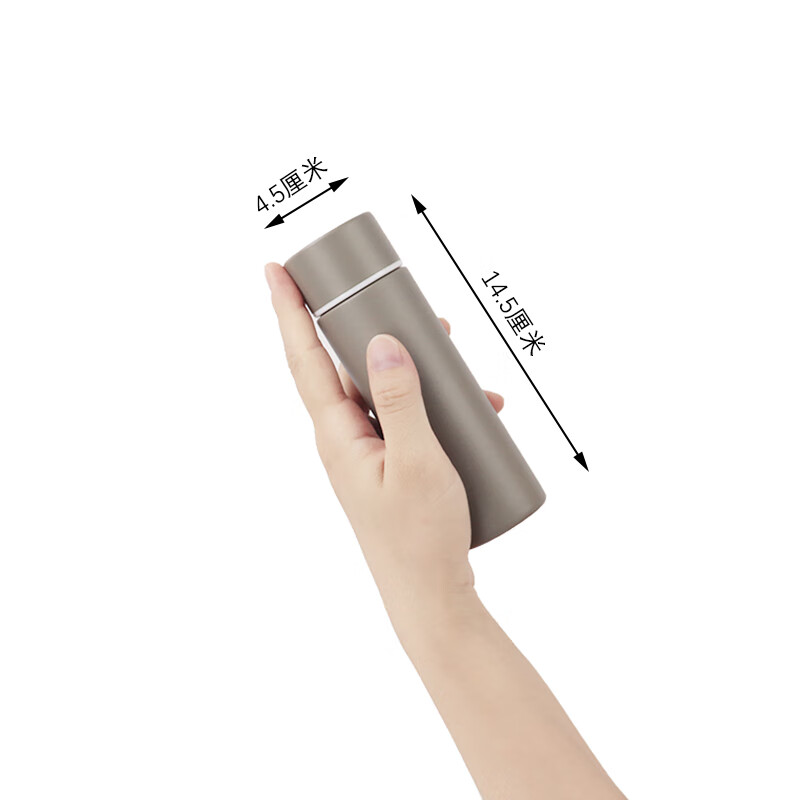 迷你保温杯女士便携小号简约小巧水杯子细长水杯超小容量304 磨砂灰