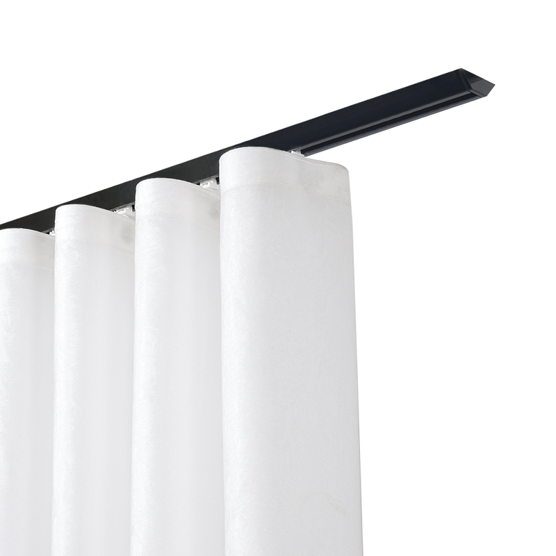 致尚V型超薄窗簾軌道鋁合金靜音頂裝導(dǎo)軌掛鉤式直軌滑軌飄窗窗簾支架  U型電泳白-單軌頂裝-打孔固定 定制3米內(nèi)尺寸（整支發(fā)）