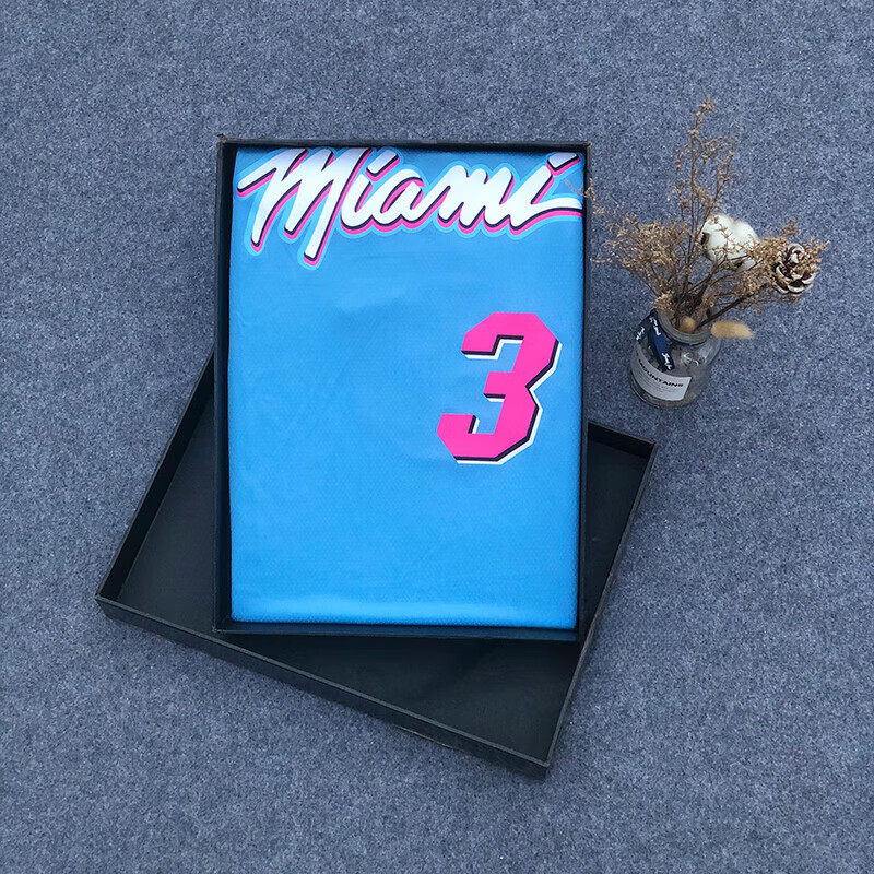 韦德球衣wade城市版运动男女复古篮球服定制球裤 热火3南海岸蓝色上衣