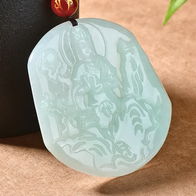 可玉可求保价618 翡翠玉观音吊坠 寓意平安顺遂 亲朋好友礼物 山水观音 A278q