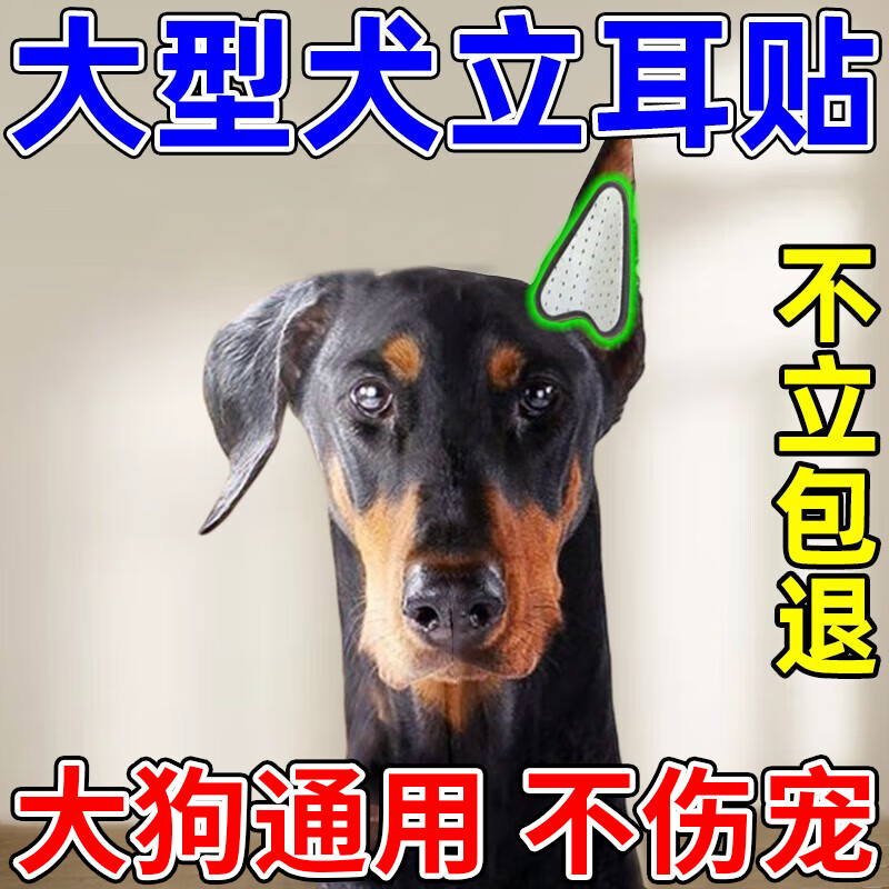 四季双能狗狗立耳神器竖耳贴辅助立耳器杜宾德牧马犬黑狼犬柯基补钙立耳贴 1盒装【2贴1只狗可裁剪】