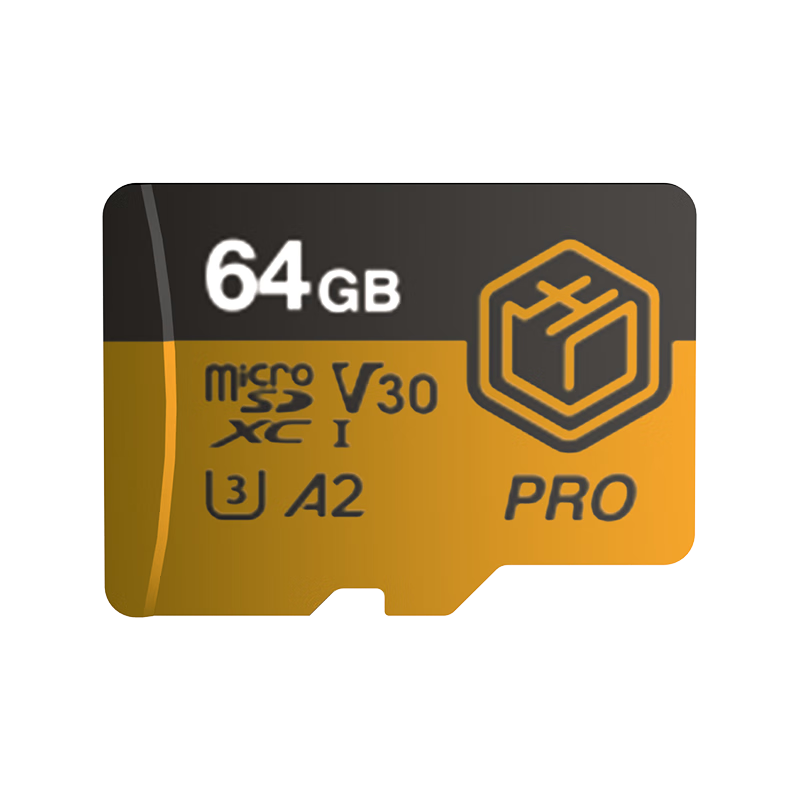 京东plus：京东京造64GB TF内存卡金标Pro系列U3V30A2兼容无人机运动相机读速200MB/S