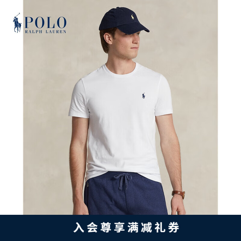 Polo Ralph Lauren 拉夫劳伦男装 经典款修身棉质短袖T恤RL11648 100-白色 M
