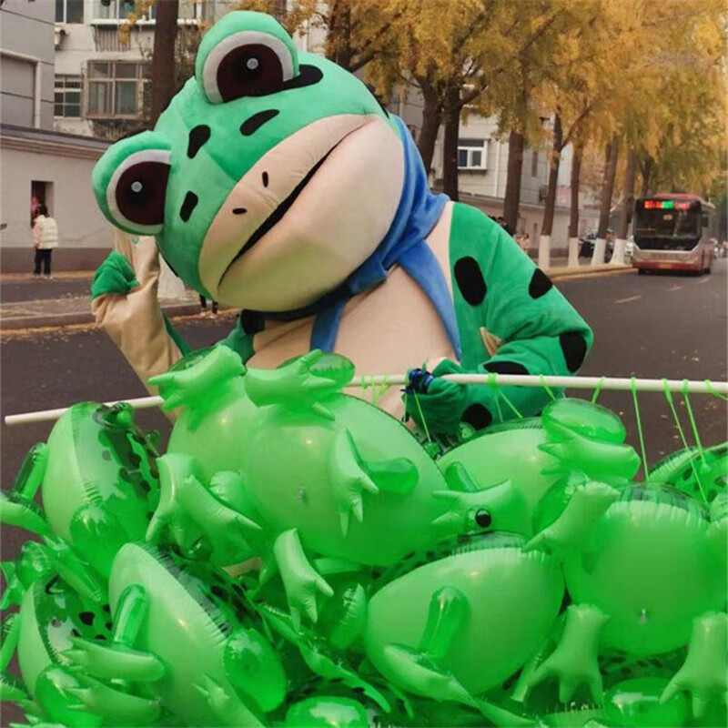 好沐音(haomuyin)网红青蛙卡通人偶服装行走人扮玩偶头套癞蛤蟆活动