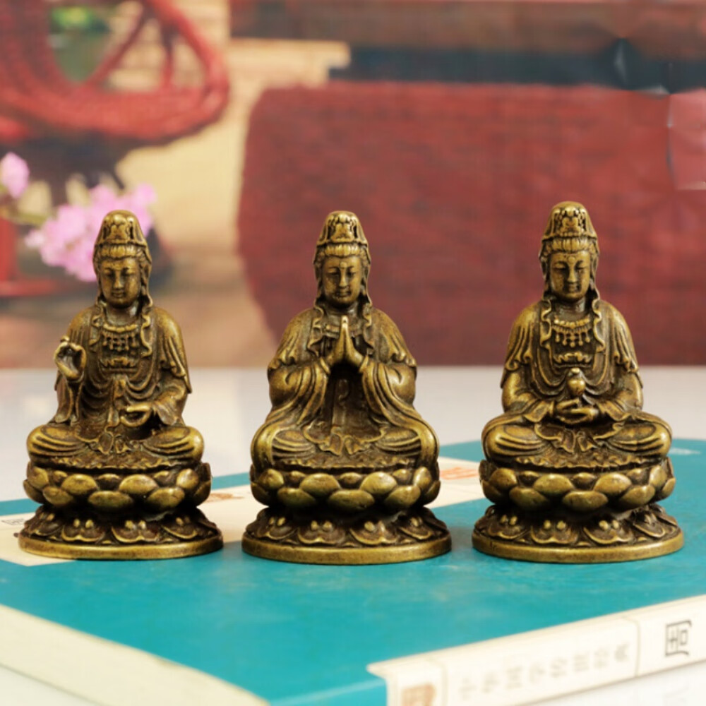 纯铜佛像随身佛像观音菩萨像合十观音铜像平安小号铜佛像摆件寸佛 合十观音菩萨高度4cm