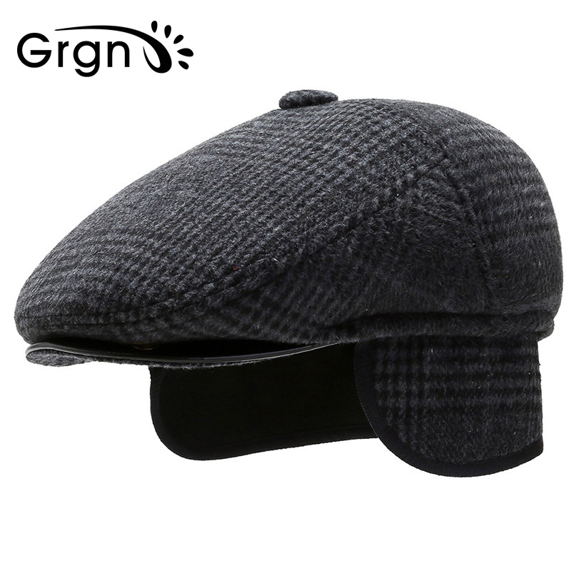 GRGN 中老年人帽子男冬季老头男士帽子保暖前进贝雷帽  GMAT-9849 黑色怎么样,好用不?