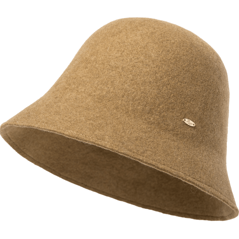 Siggi羊毛呢漁夫帽子女秋冬季遮臉水桶帽保暖純色顯臉小盆帽