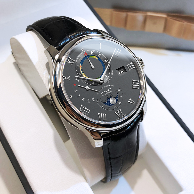 柏曼(borman)德国认证手表男机械表男表全自动防水商务多功能皮带男士