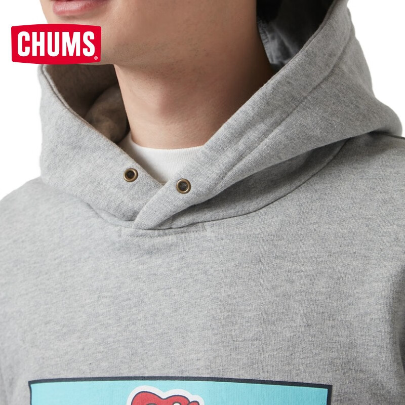 CHUMS洽洽鸟40周年户外秋冬加厚保暖时尚运动休闲卫衣帽衫CH00-1410 灰色G005 M