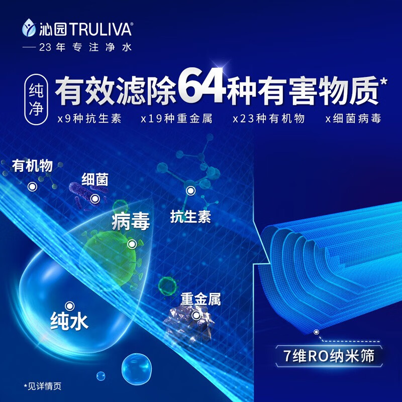 沁园（TRULIVA）京品家电小白鲸旗舰净水器家用2.5升/分钟UV杀菌智能龙头厨下反渗透直饮净水机KRL5018