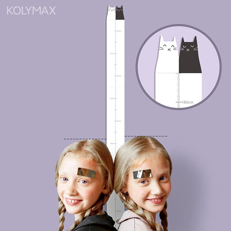 KOLYMAX 多娃专用亚克力儿童身高墙贴精准测量毫米身高尺圣诞节礼物 卡通量尺