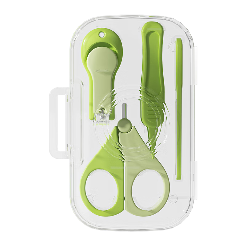 易简（yijan）婴儿指甲刀套装新生儿宝宝幼儿儿童指甲剪防夹肉指甲钳