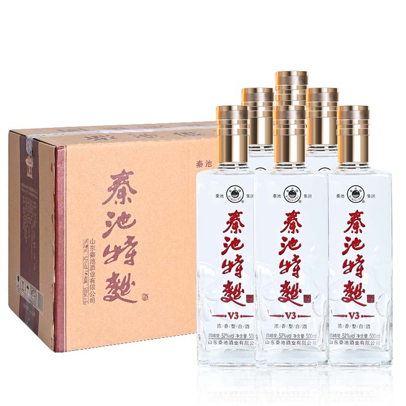 【秦池特曲v3】山东名酒秦池高度浓香型白酒纯粮优级口粮酒礼盒 52度