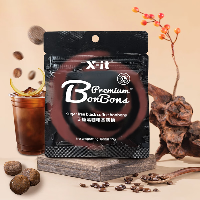 I&#039;MINT无糖黑咖啡味香润糖 xit冰咖啡薄荷糖 开车上班犯困 无糖咖啡糖15g*1袋