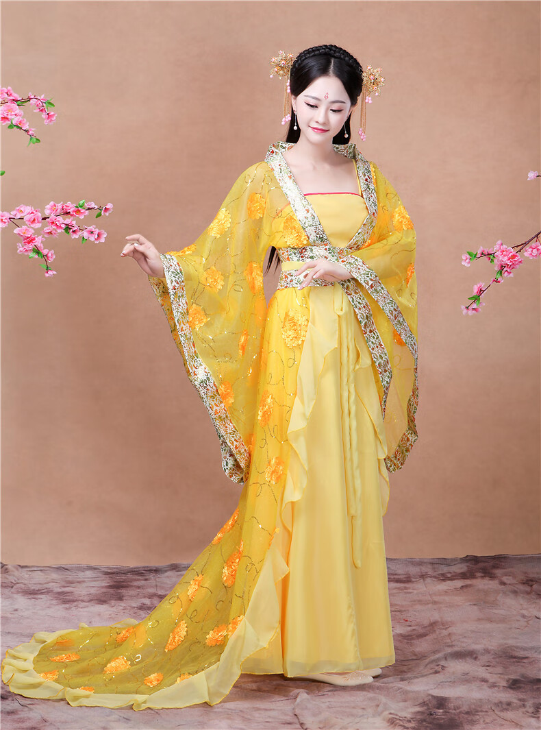 古装皇后服装贵妃女拖尾改良汉服唐朝公主舞台演出服走秀摄影春秋