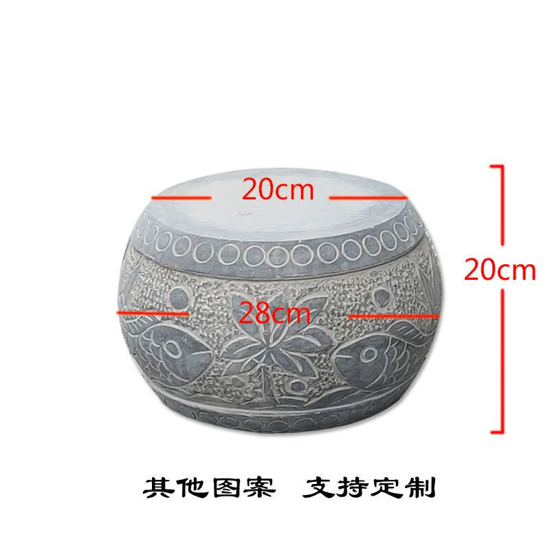 美克杰石墩子柱墩石底座青石柱墩石雕柱皮柱基石底座柱頂石空心柱腳石雕 刻花石墩直徑20肚鼓28高度20