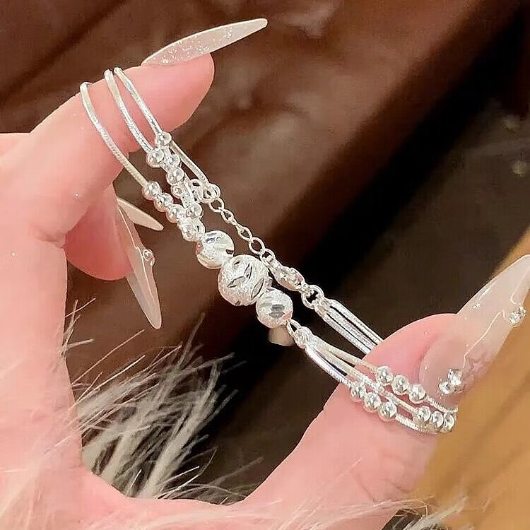 三生三世纯银手链女款银手镯转运珠2025新款520情人节礼物送女友 足银三生三世转运珠手链