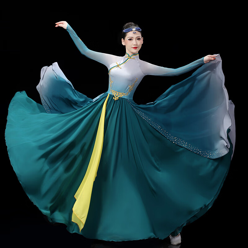 追玥梦蒙古族服装生活装舞蹈演出服成人少数民族蒙古舞蹈演出服女蒙族
