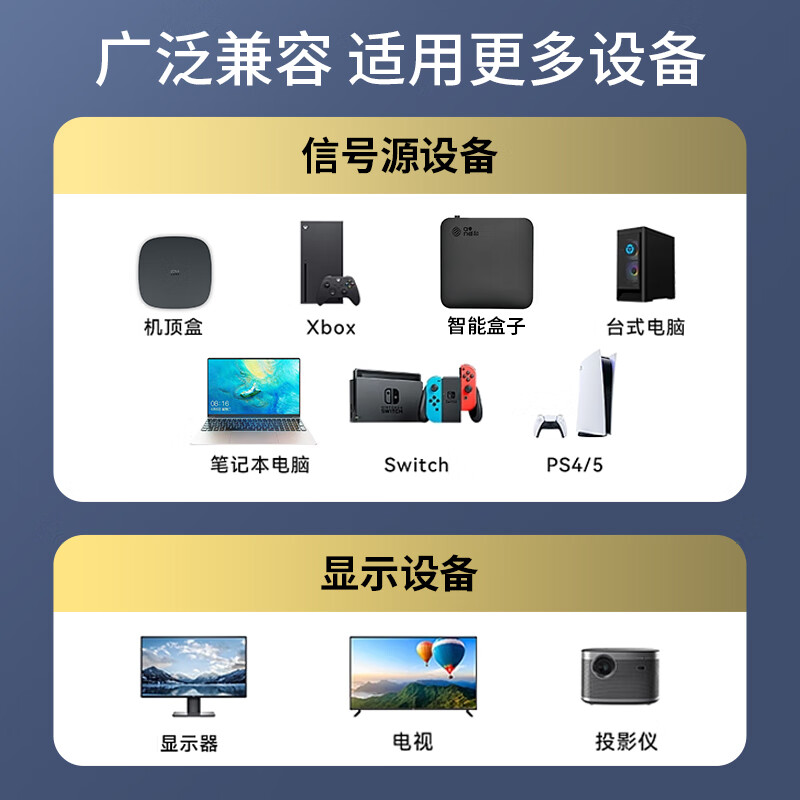 腾捷兴 HDMI/VGA/DVI/dp音视频线转minidp线 高清vga转hdmi线转dvi 主机笔记本机顶盒显示器投影仪连接线 【两条优惠装】HDMI线 3米