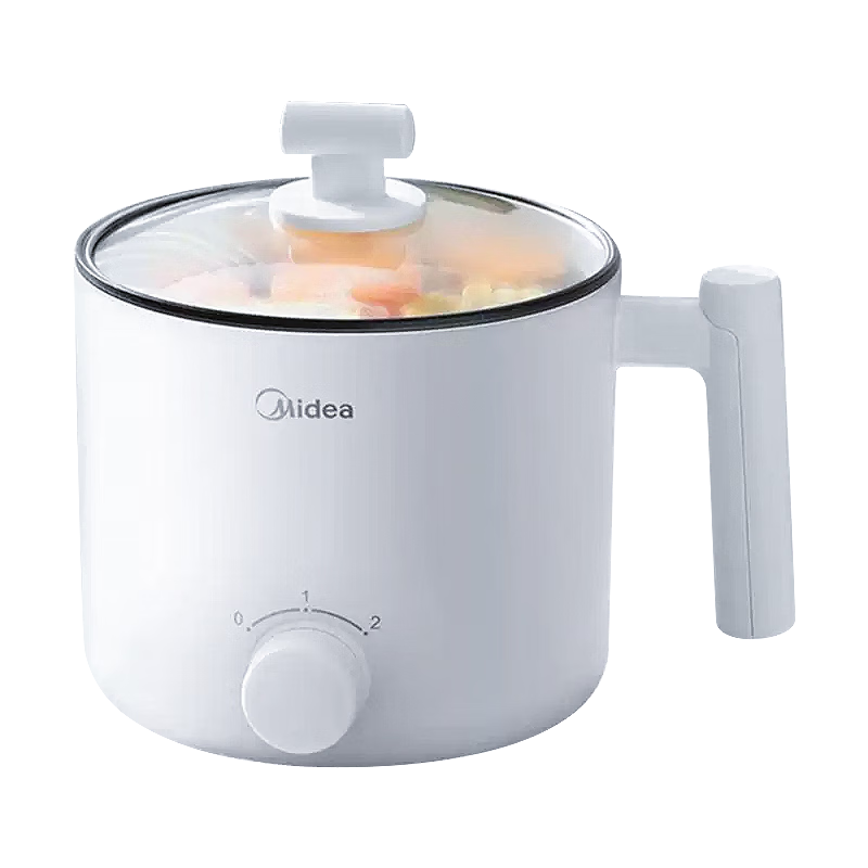 美的（Midea）电煮锅 电热锅 小电锅 宿舍小锅 电蒸锅 学生寝室一体泡面小火锅多功能锅【国家补贴】 1.7L XZE1612【高】易清洗