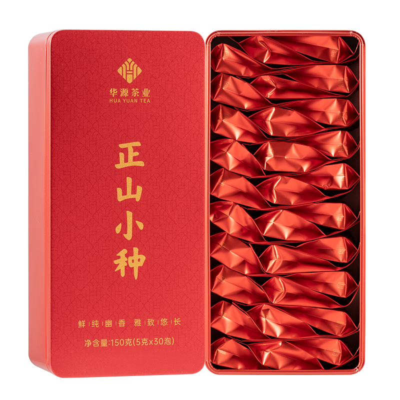華源茶業(yè) 武夷山正山小種紅茶 小泡袋禮盒裝茶葉300g 雙盒裝