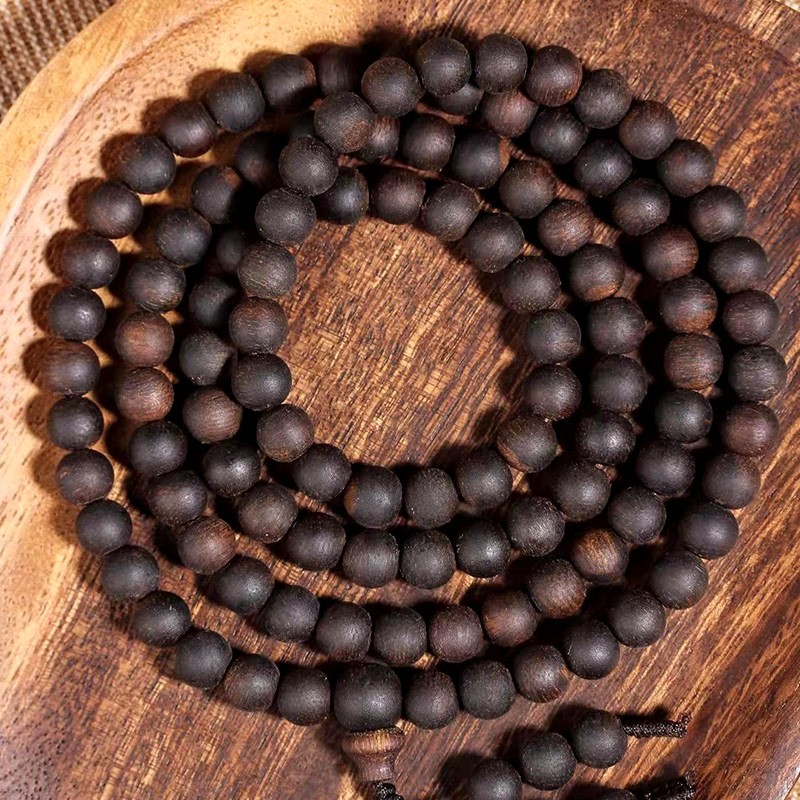 青鹊凰 越南芽庄白奇楠沉香手串 6/7/8mm108颗佛珠老料棋楠手链念珠