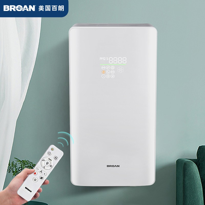 百朗(broan) 新风系统壁挂式新风机全热交换窗式可窗装 墙装家用双向