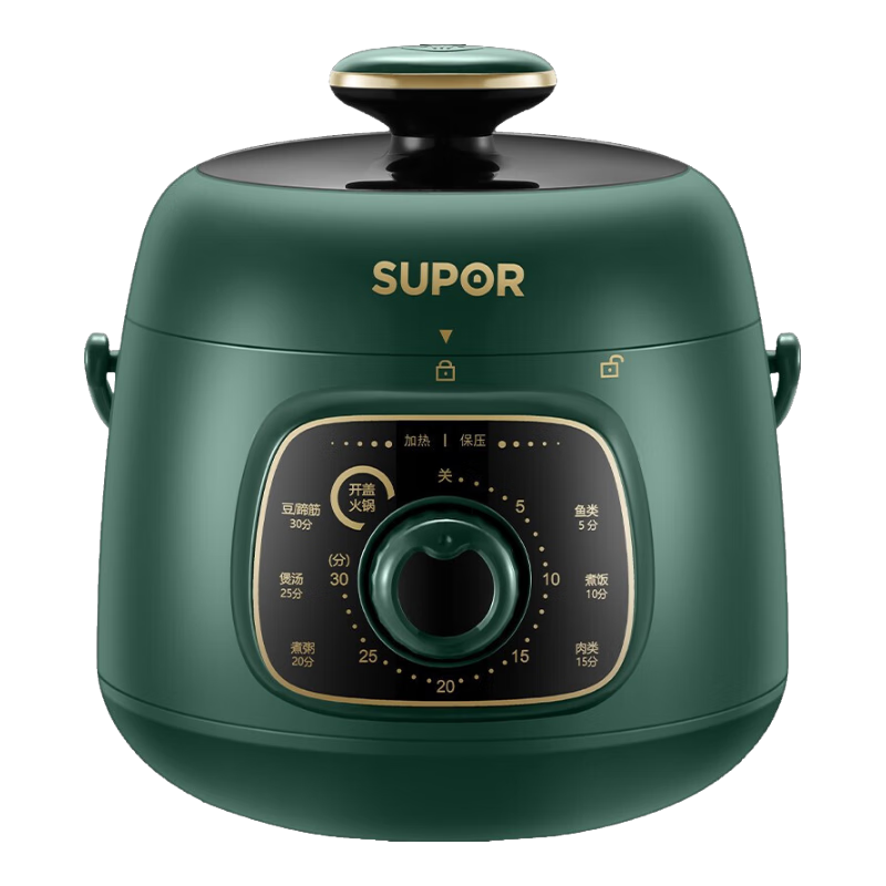 蘇泊爾（SUPOR）【國家補貼】一人食迷你電壓力鍋開蓋火鍋家用智能旋鈕面板煲湯煮粥復(fù)古綠易清潔高壓SY-18YA9061 1.8L SY-18YA9061