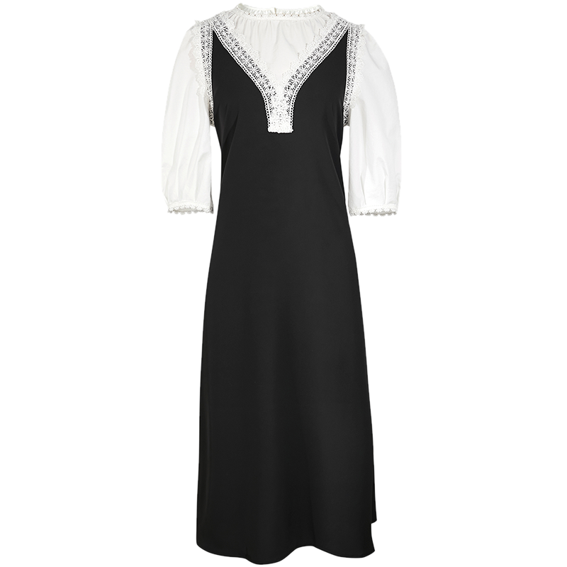 三彩品牌2022夏季新款黑白连衣裙价格走势对比