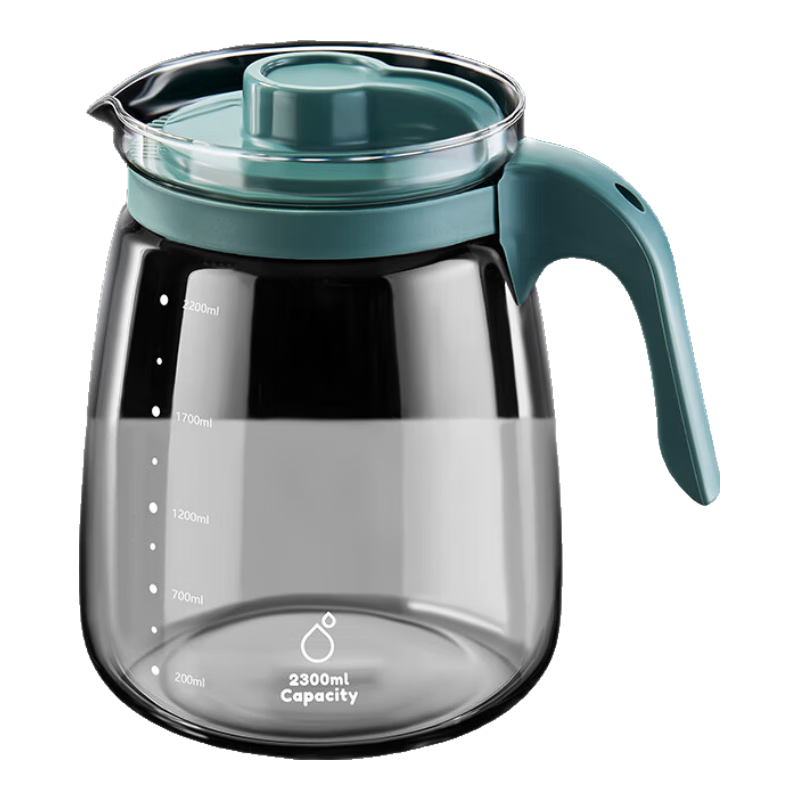 天喜涼水壺大容量玻璃冷水壺花茶杯家用茶水泡茶壺2300ml禮物