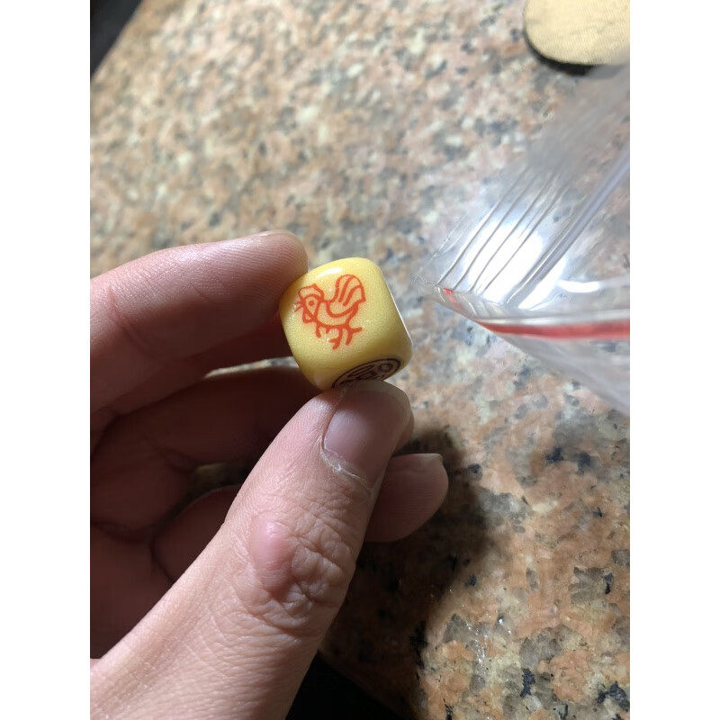 汉舒潮汕黄胶金钱葫芦鸡鱼虾蟹鱼虾蟹手工绘画斜芦铜钱鸡无纹色子骰子