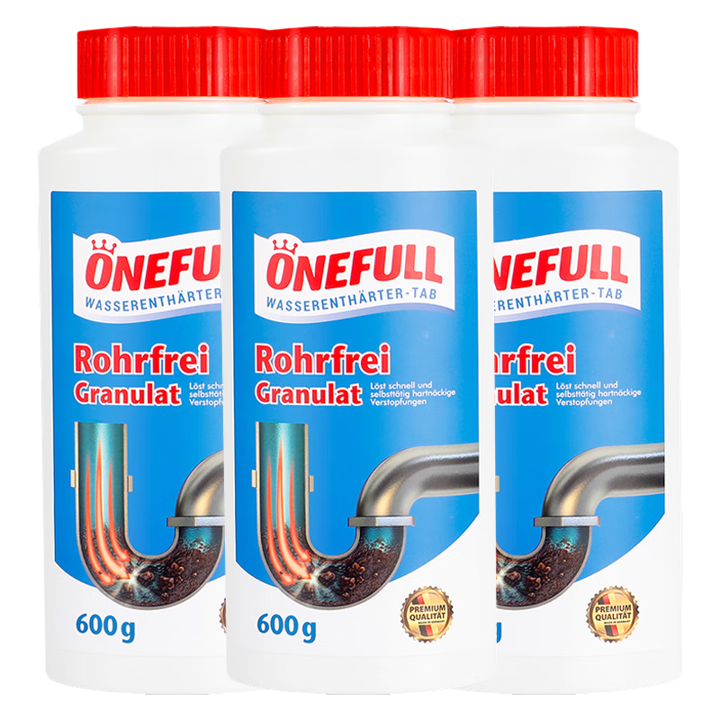 ONEFULL�ܵ���ͨ������ͨ��ˮ������ǿ���ܽ�ͷ��������������Ͱ��ͨ���� 600g 3ƿ