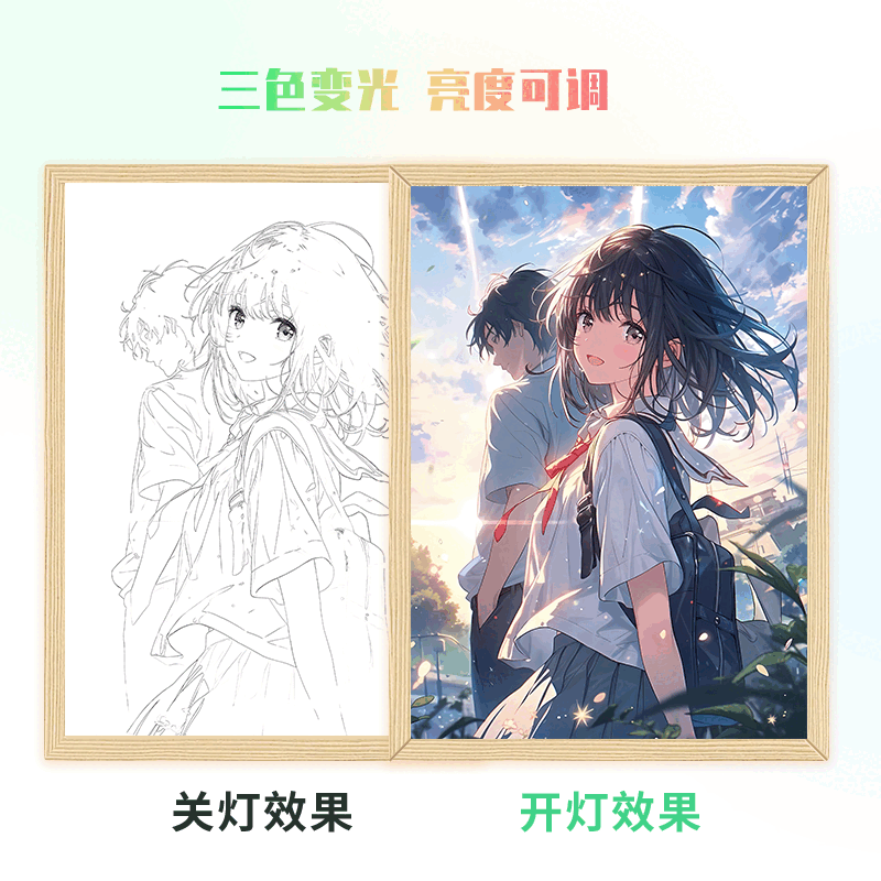 你的名字重映周边灯光画充电款小夜灯相框氛围灯摆件照片定制女 你的