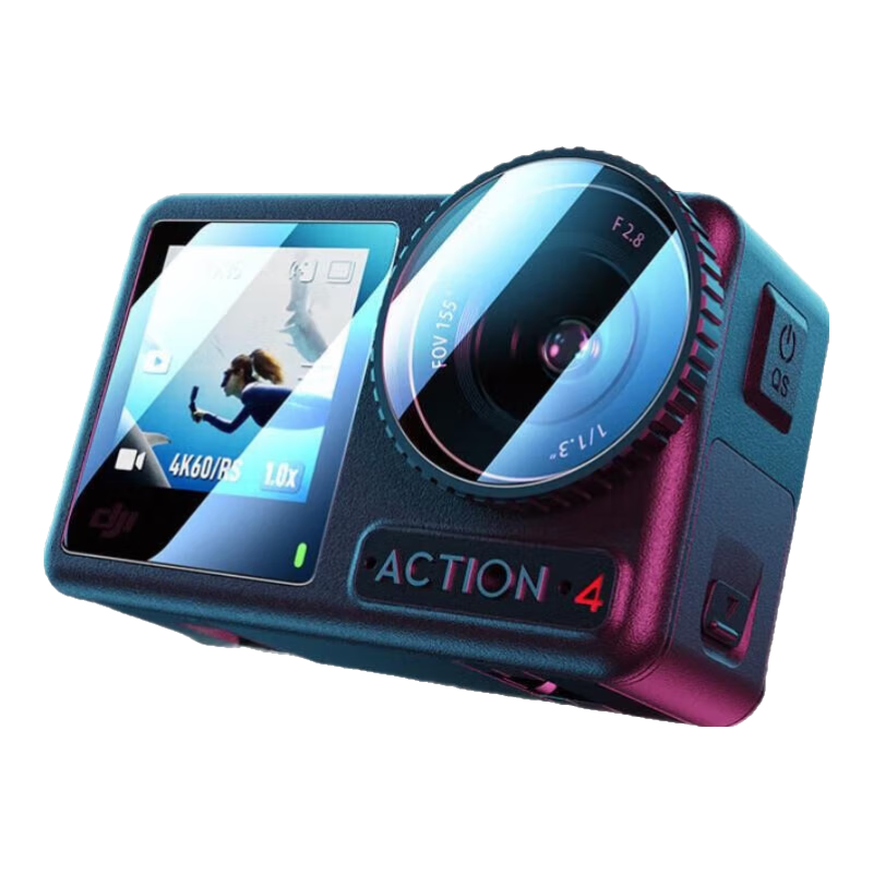 閃魔 適用大疆Action6鋼化膜Action5Pro/4AR增透相機鋼化膜OSMO適配兔籠鏡頭前后屏全屏防爆高清保護膜 AR增透膜【鏡頭+屏幕】2套裝 大疆a(chǎn)ction4【適配兔籠版】