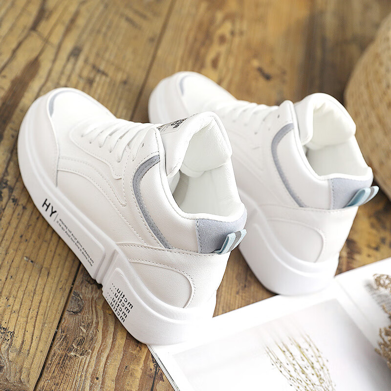 步织椋高帮小白鞋女鞋2024年秋季新款运动板鞋百搭棉鞋女冬加绒网红