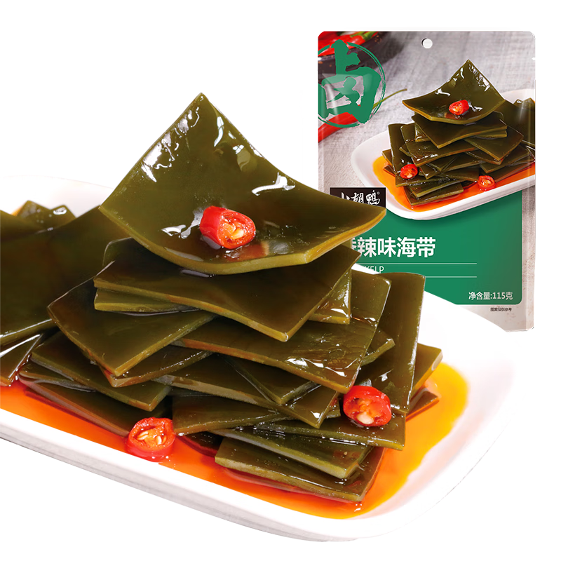 小胡鸭 香辣卤味海带25gx30袋办公室零食小吃 香辣味海带115g