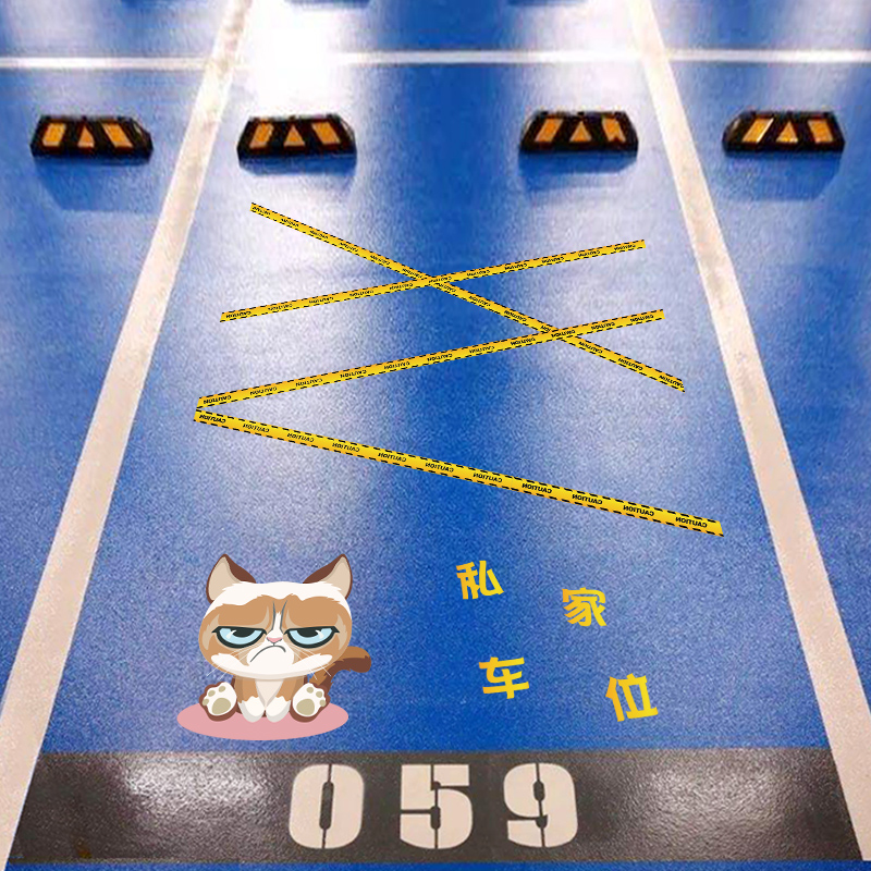 国庆钜惠 中精质造 私人车位涂鸦贴纸地贴网红个性创意贴画地下车库