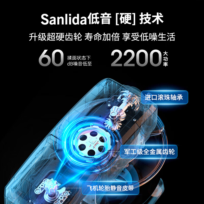 SANLIDA厨师机家用和面机商用10升多功能揉面机恒温发酵全自动面粉搅拌机奶油打发器 10L 大容量 基础款【2200W+快速出膜】防黑粉
