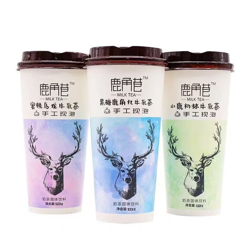 鹿角巷奶茶牛乳茶大杯奶茶包红豆蜜桃乌龙黑糖初抹手工冲泡港式速溶冲