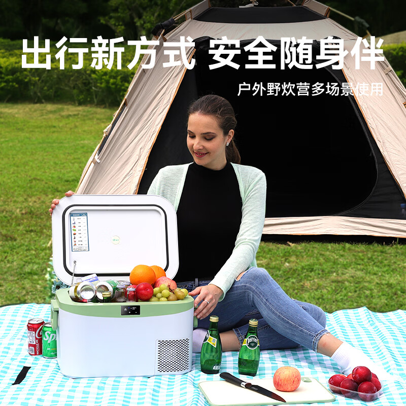 冰记车载冰箱车家两用冷冻冷藏12V24V220V压缩机制冷12升