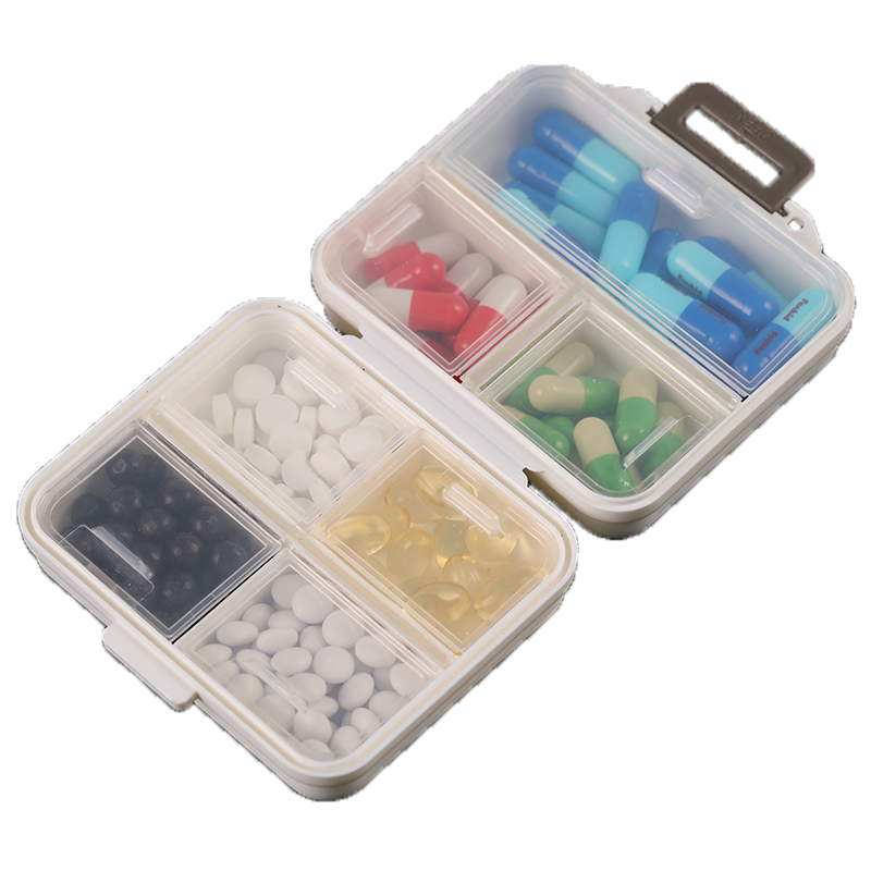易旅药盒便携分装7天大容量迷你分装盒随身小药盒 7格正方形