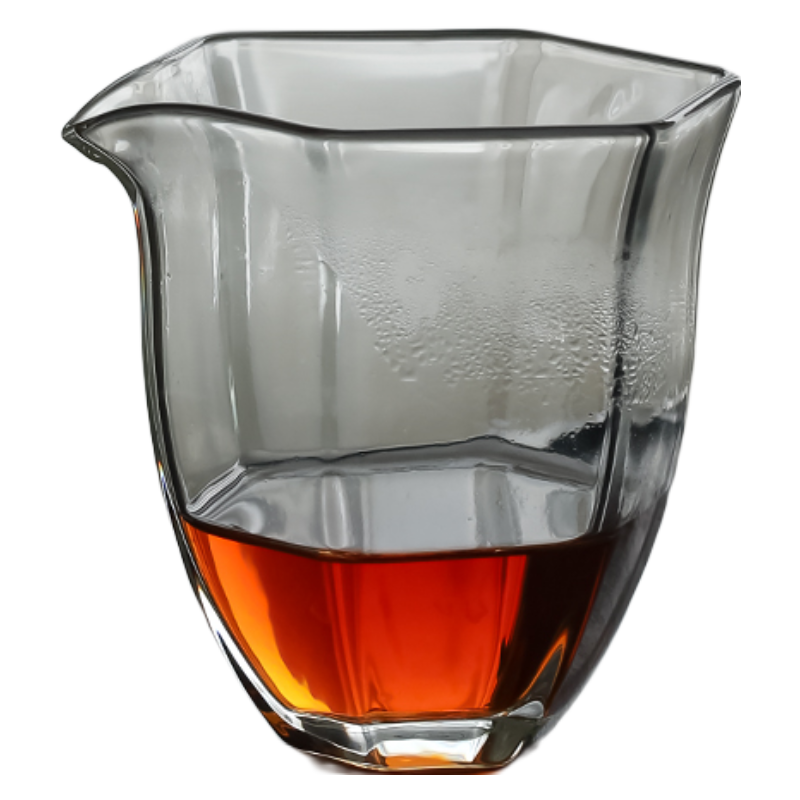 初雪 網(wǎng)紅六角公道杯玻璃小號透明加厚手工日式分茶器茶具 六角公道杯200ml