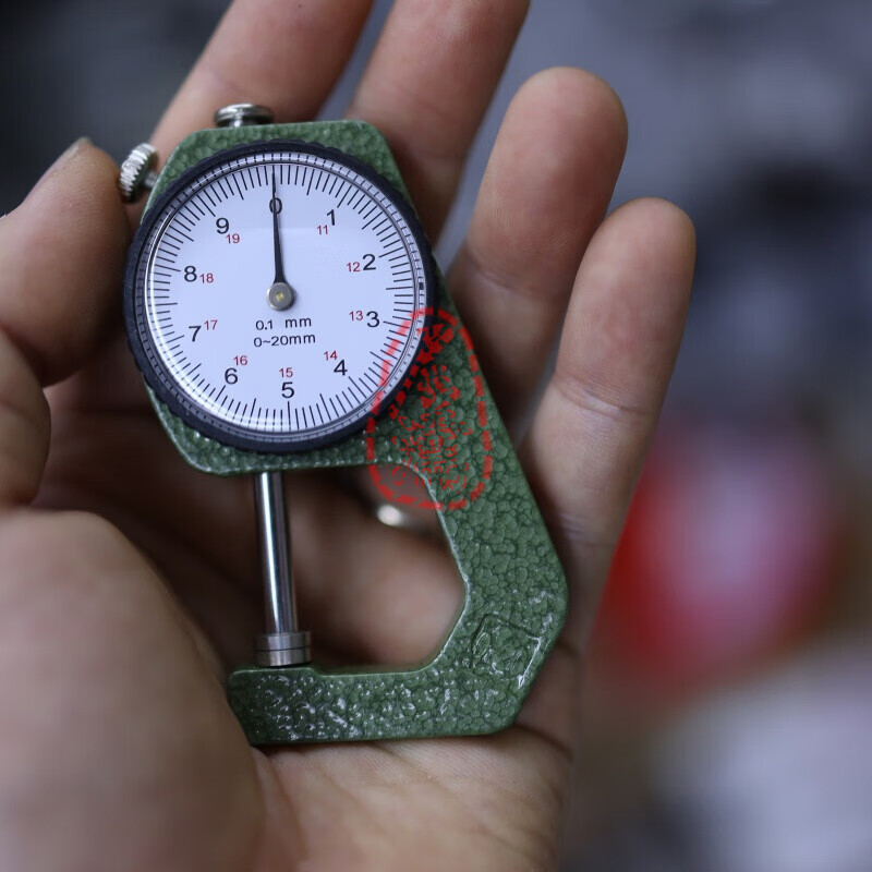 绿野客测厚仪珠宝珍珠测量珍珠木板精准不锈钢芯平头卡尺0-20mm 绿色
