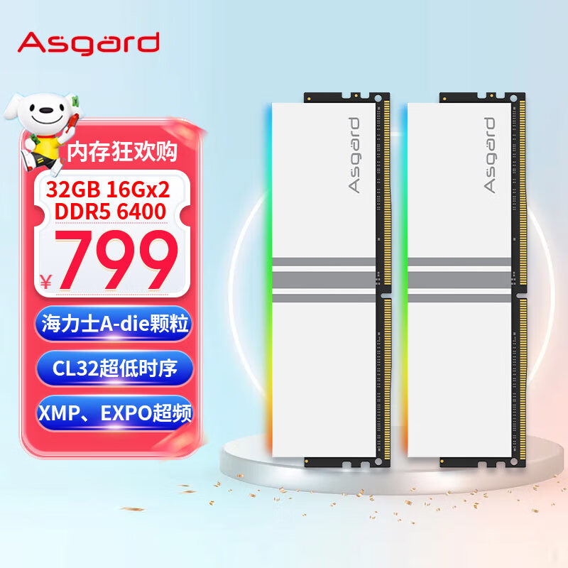 阿斯加特（Asgard）32GB(16Gx2)套 DDR5 6400 台式机内存条 RGB灯条-女武神·瓦尔基里【C32】使用感如何?