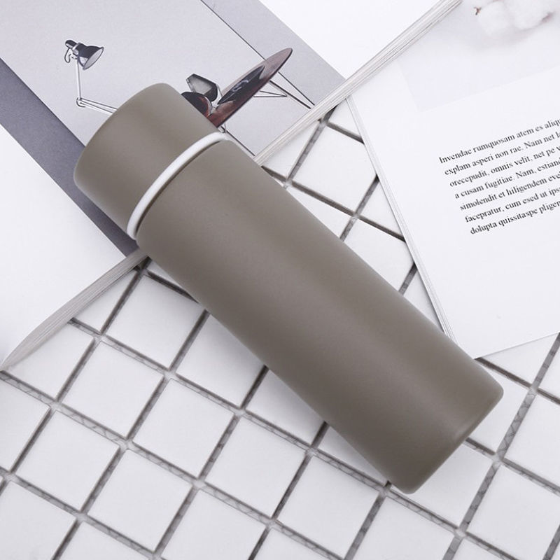 泡茶水杯韩版迷你不锈钢保温杯小清新细长款 灰色【喷塑磨砂质感】