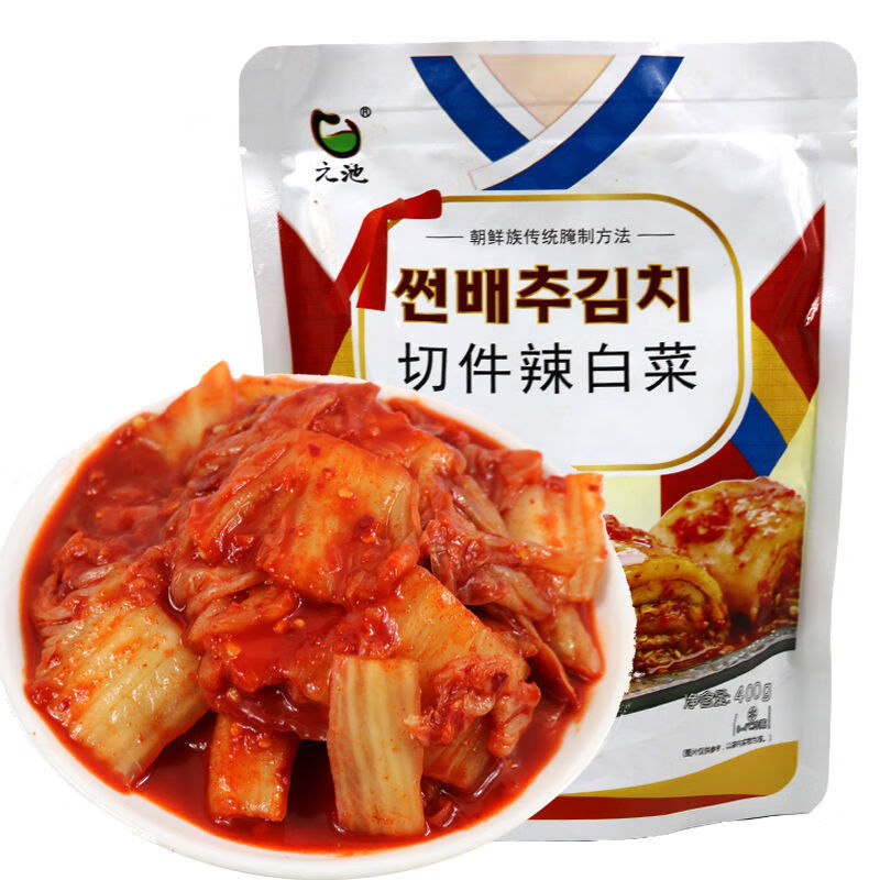 韩国泡菜延边朝鲜族辣白菜咸菜韩式下饭菜 400g*2袋装