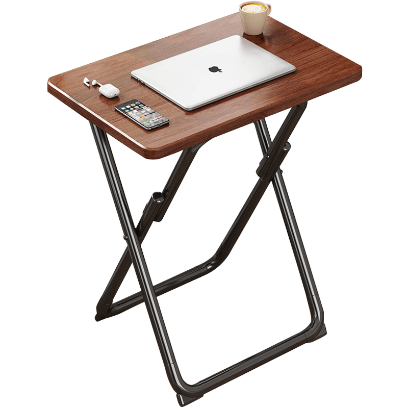 奥伦福特 家用免安装电脑桌现代简约写字桌椅可折叠书桌宿舍办公学习桌子 胡桃电脑桌80*60*72【可折叠】